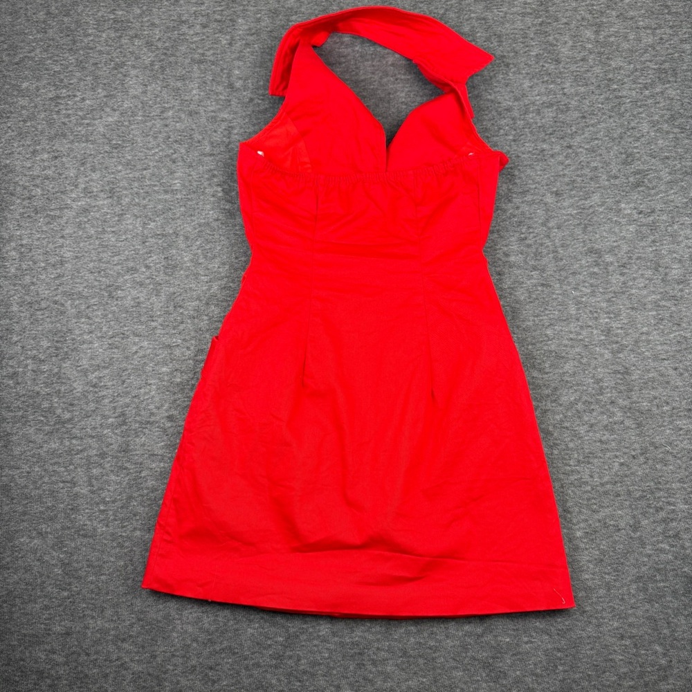 Commense Red Halter Collared Mini Dress - Picture 7 of 10